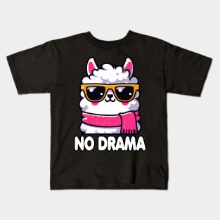 No Drama Funny Cute Llama For Alpaca Lover Kids T-Shirt